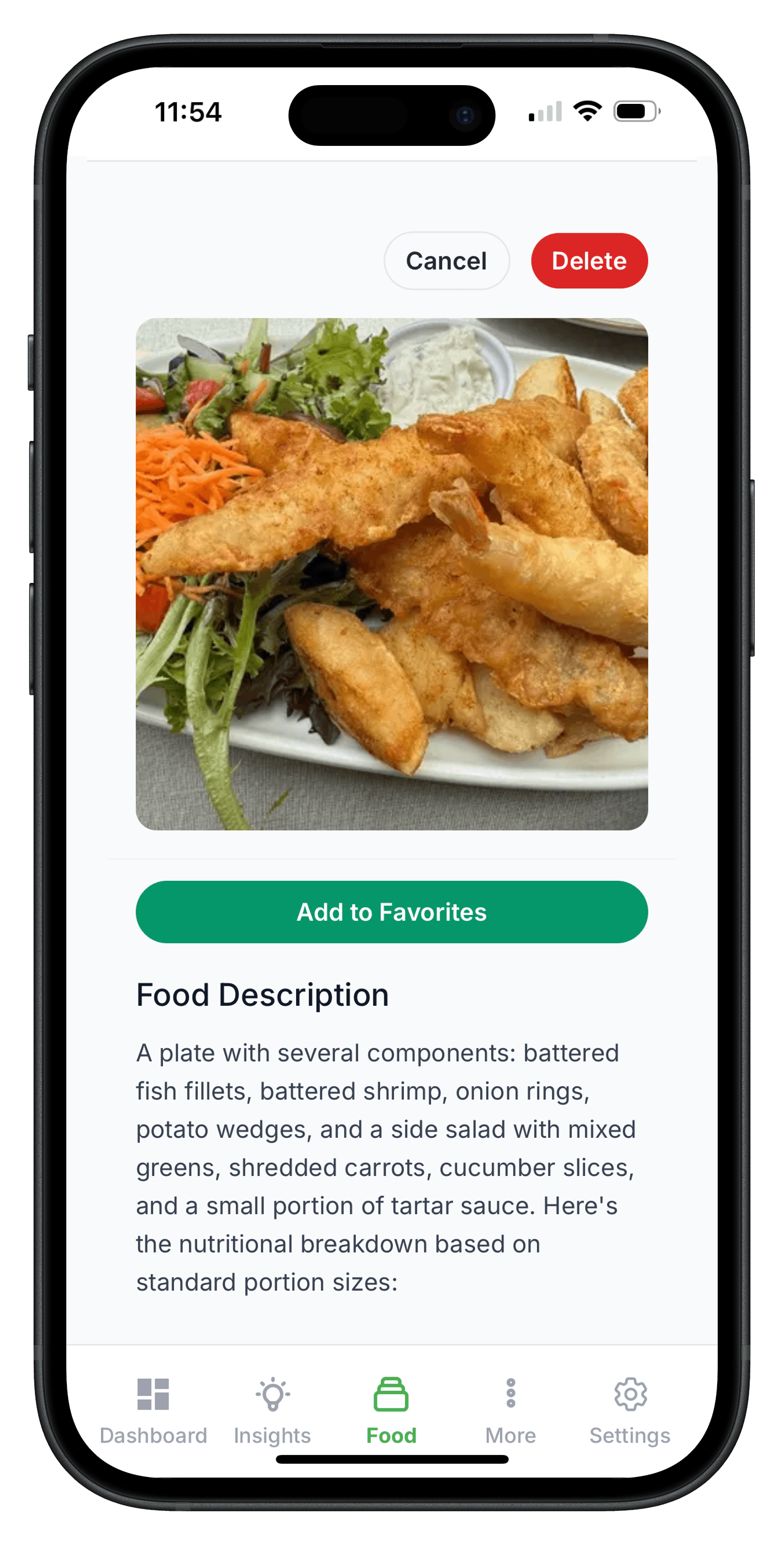 AI food photo scan
